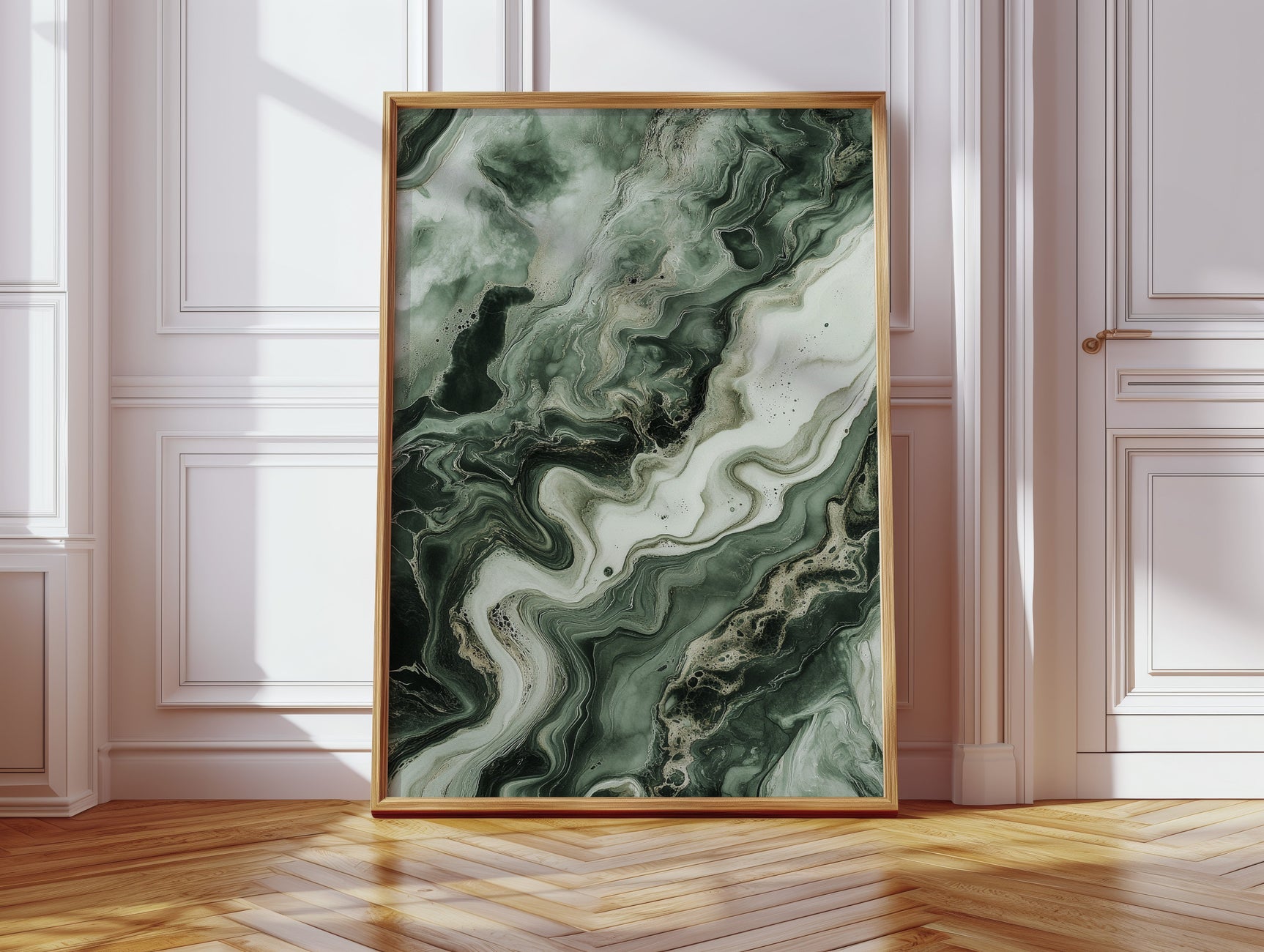 "Emerald Dreams" - Abstract Green Marble Art Print