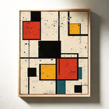 Primary Pulse – Geometric Modernist Splatter Art