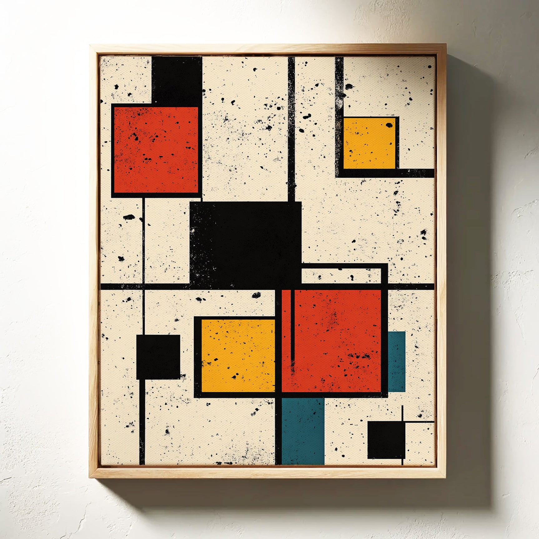 Primary Pulse – Geometric Modernist Splatter Art