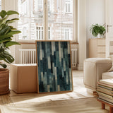 Midnight Panels – Abstract Vertical Woodgrain Art Print