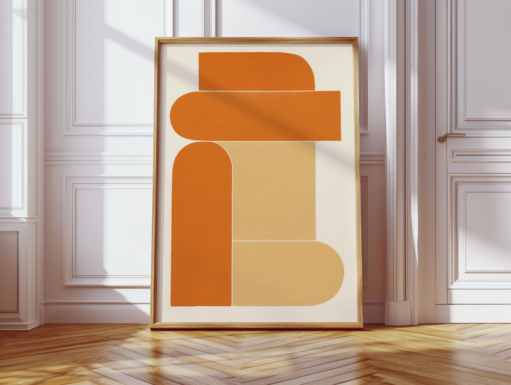 Terracotta Stack – Modern Geometric Abstract Print