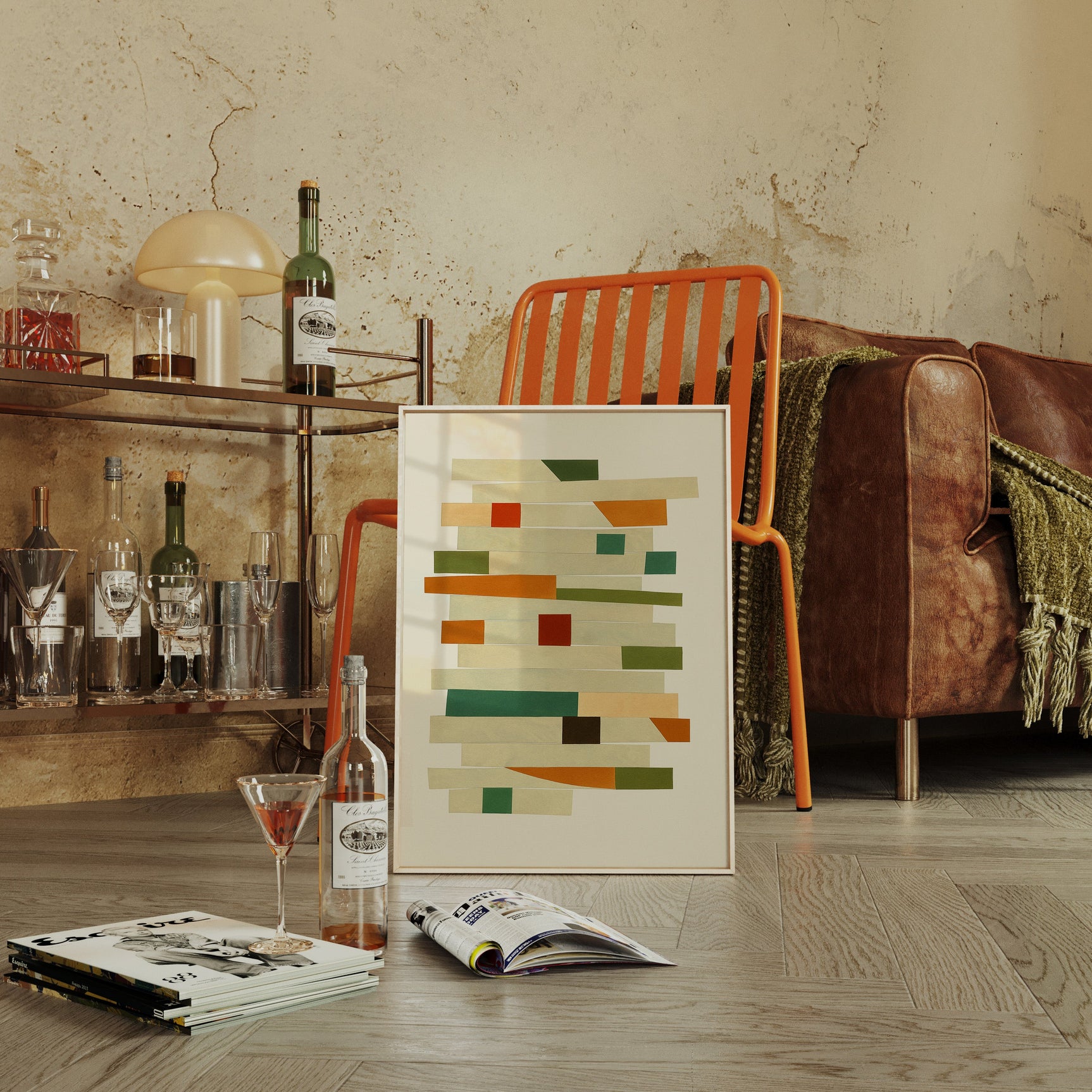 “Stacked Harmony” – Mid-Century Modern Geometric Art Print