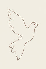 Minimalist Dove Line Art Print
