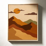 Vintage Sunset Mountain Landscape Art Print