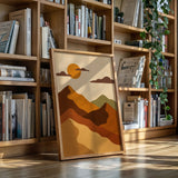 Vintage Sunset Mountain Landscape Art Print