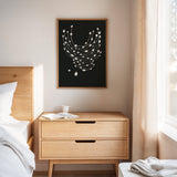 Minimalist Abstract White Dots on Black Canvas