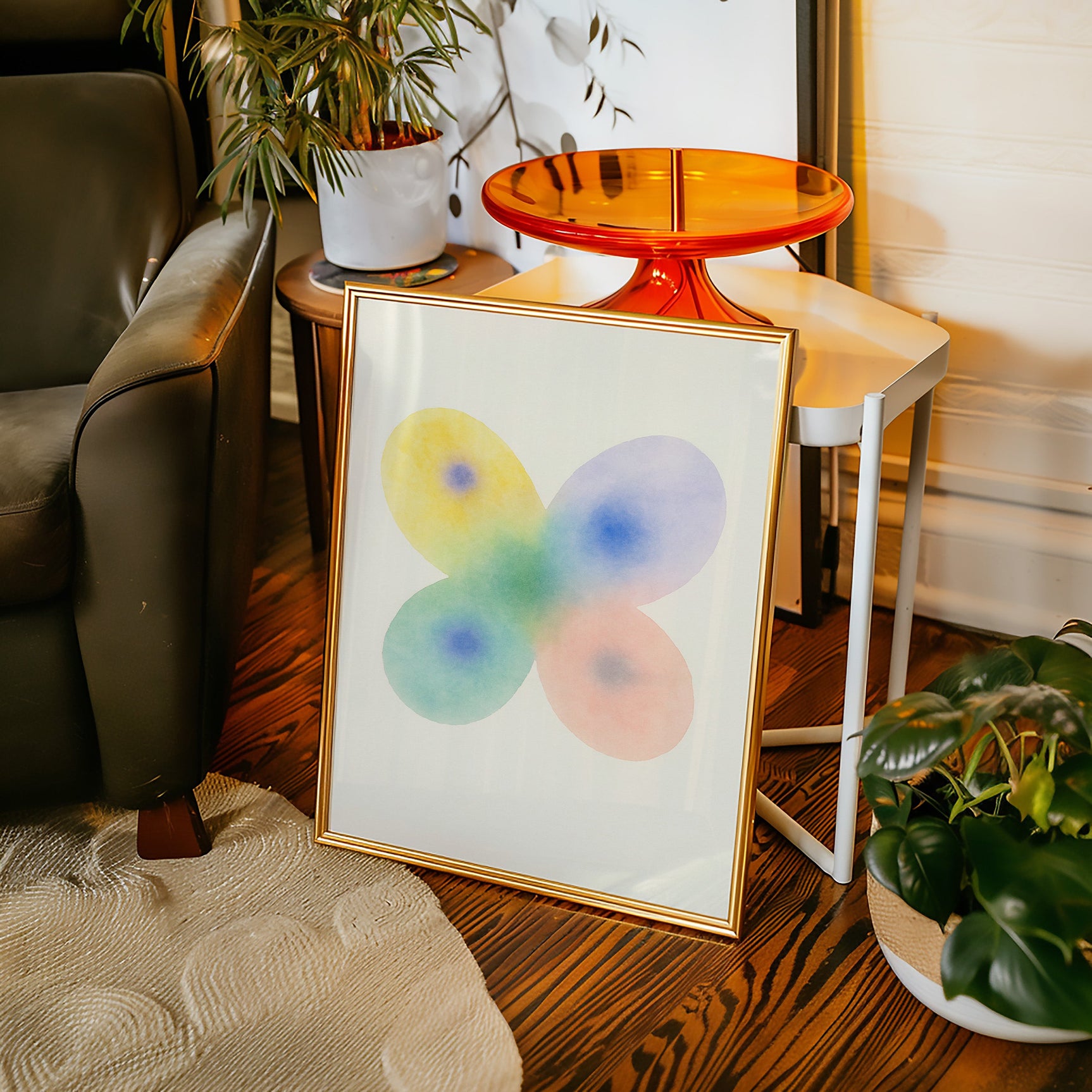 Soft Bloom – Watercolor Butterfly Abstract Print