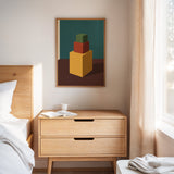 Minimalist Geometric Art Print - Bold Colorful Cubes