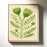 Elegant Green Botanical Watercolor Art Print