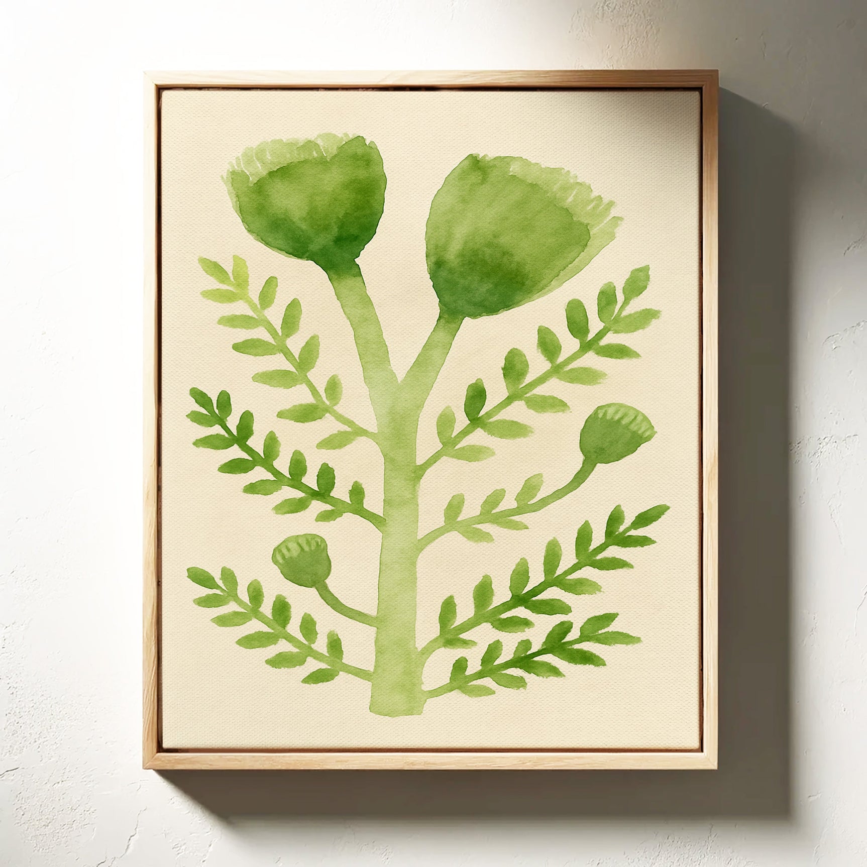 Elegant Green Botanical Watercolor Art Print