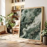 "Emerald Dreams" - Abstract Green Marble Art Print