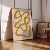 Golden Drift – Minimal Abstract Line Art Print