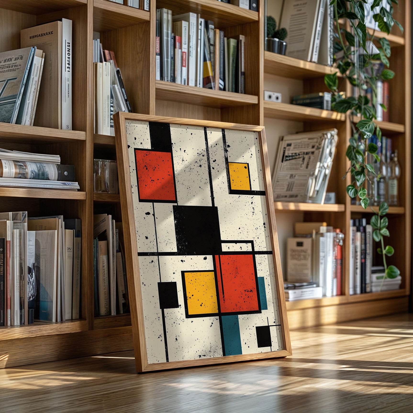 Primary Pulse – Geometric Modernist Splatter Art