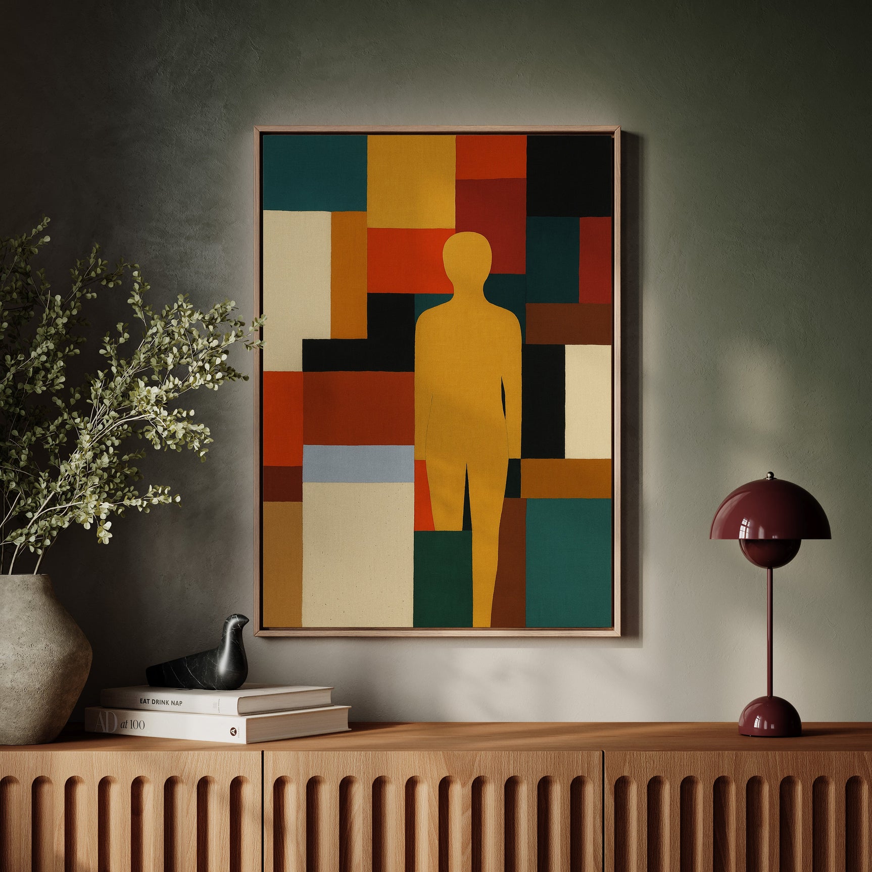 Geometric Harmony - Abstract Human Silhouette Art
