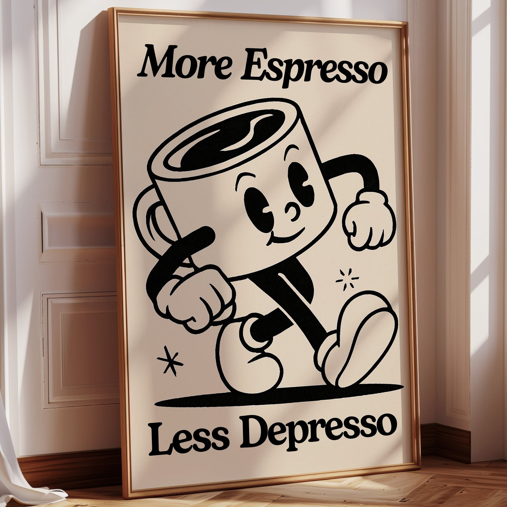 Caffeinated Cheer - Retro Coffee Art Print