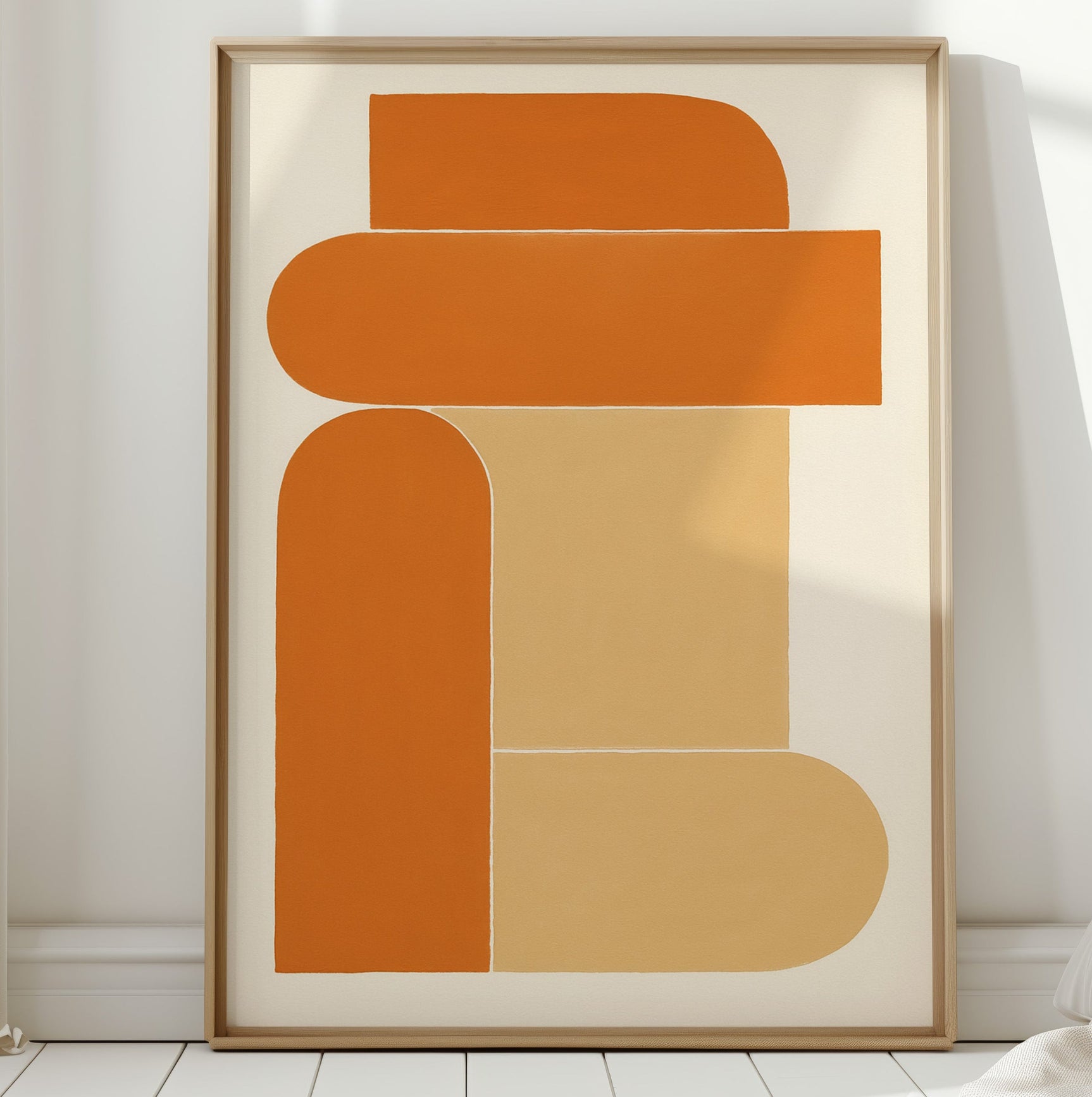 Terracotta Stack – Modern Geometric Abstract Print