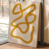 Golden Drift – Minimal Abstract Line Art Print