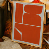 Vibrant Geometric Abstract Art Print in Bold Orange