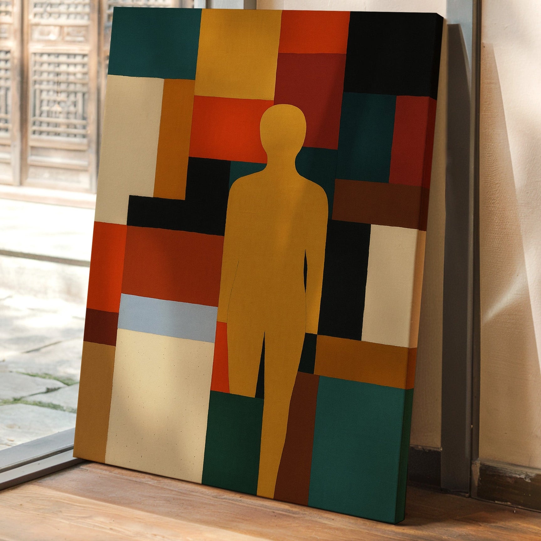 Geometric Harmony - Abstract Human Silhouette Art