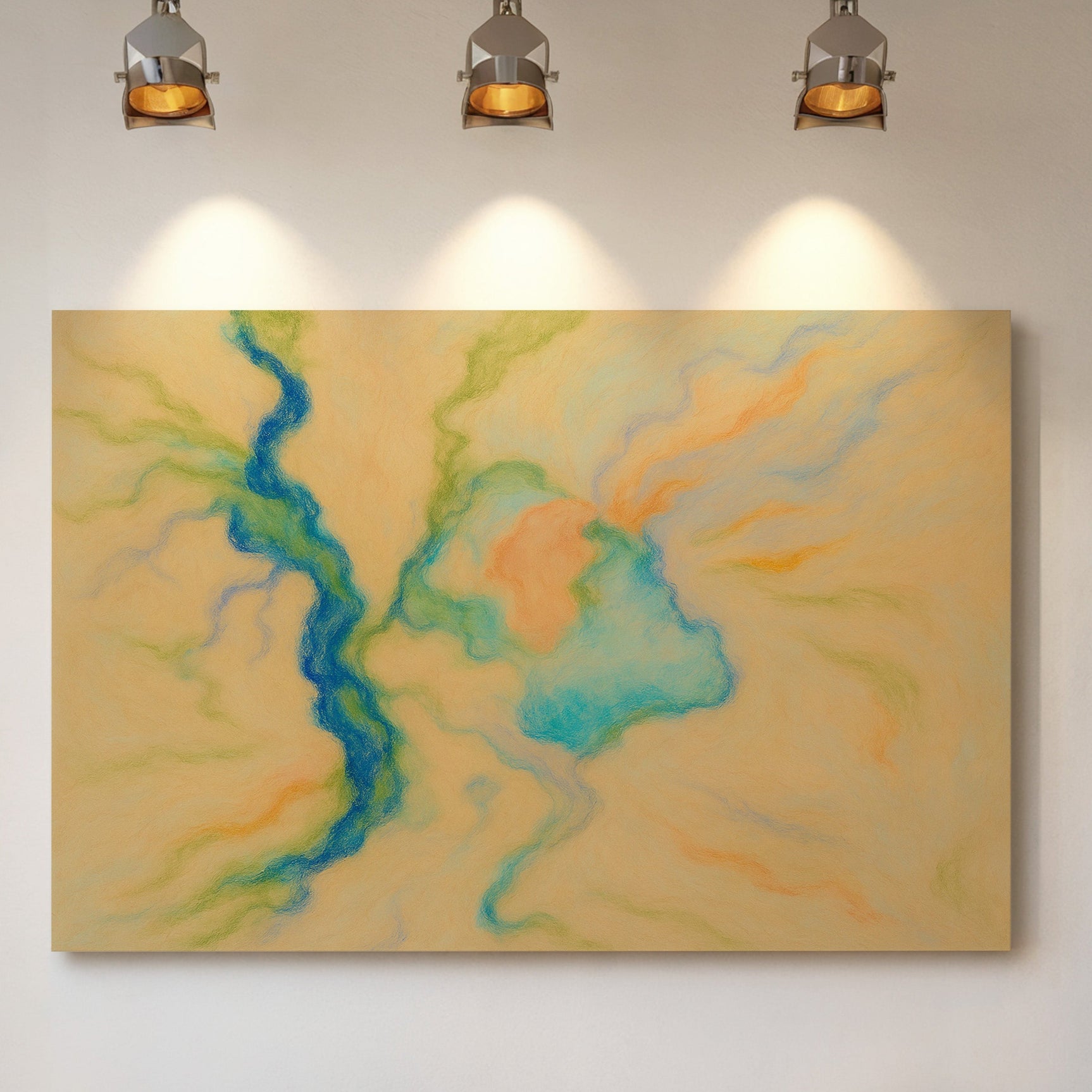 Vibrant Abstract Pastel River Art Print