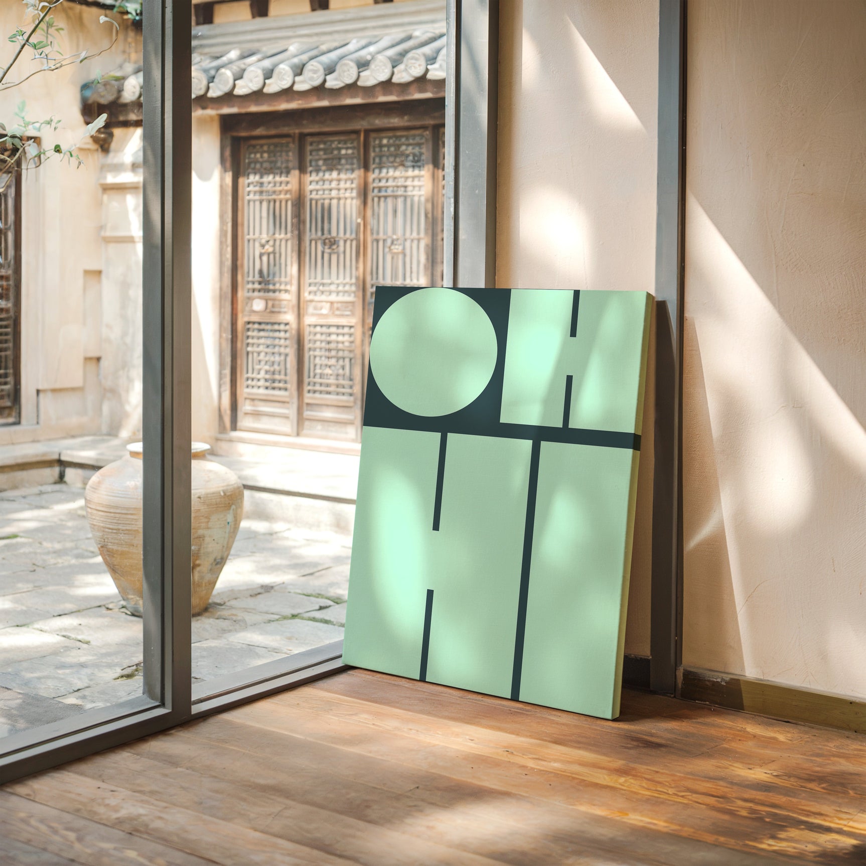 Mint Harmony - Modern Geometric Wall Art