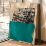 Modern Abstract Art Print in Teal and Black