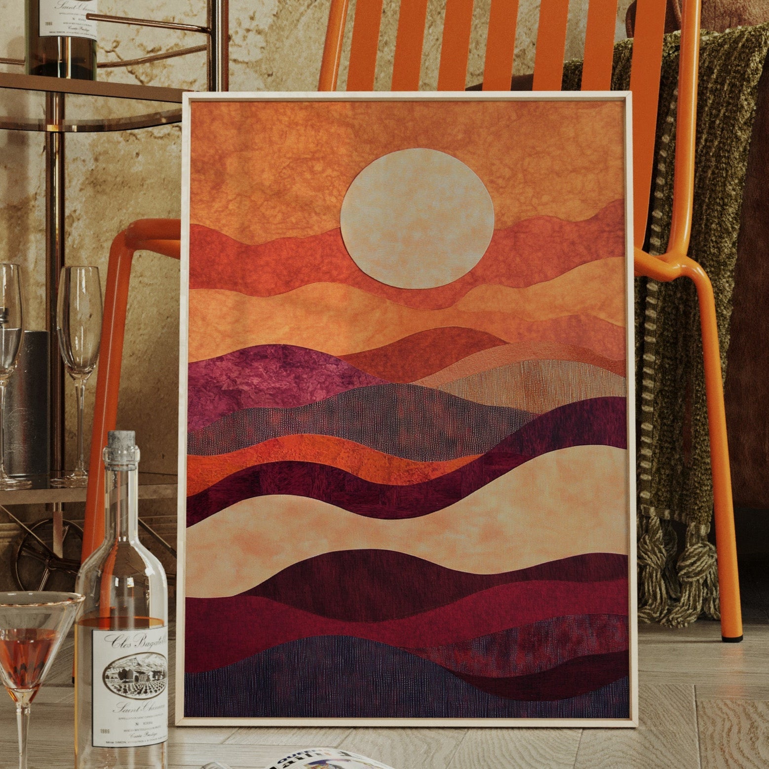 Sunset Serenity: Handmade Textile Wall Art