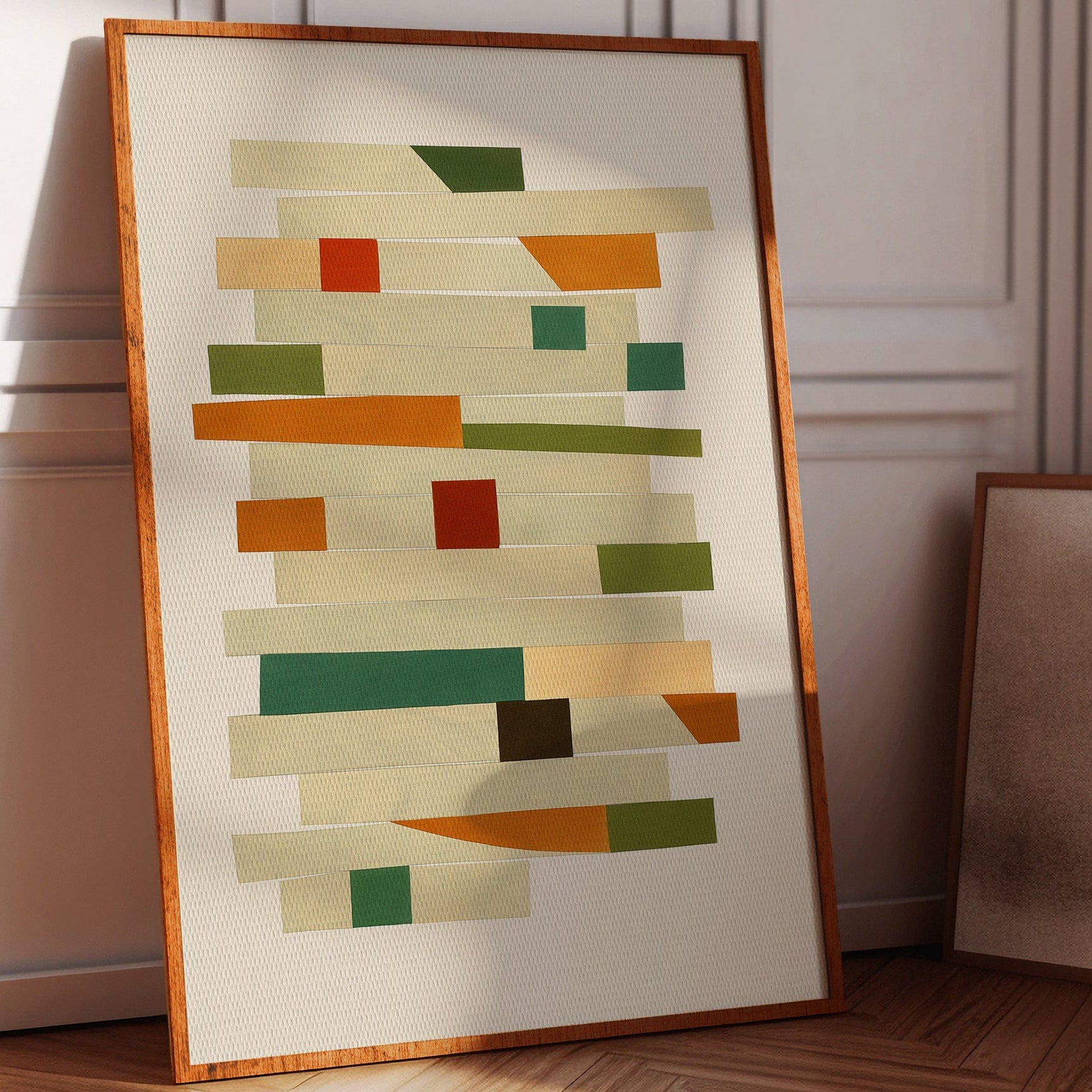 “Stacked Harmony” – Mid-Century Modern Geometric Art Print