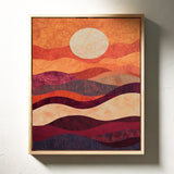 Sunset Serenity: Handmade Textile Wall Art
