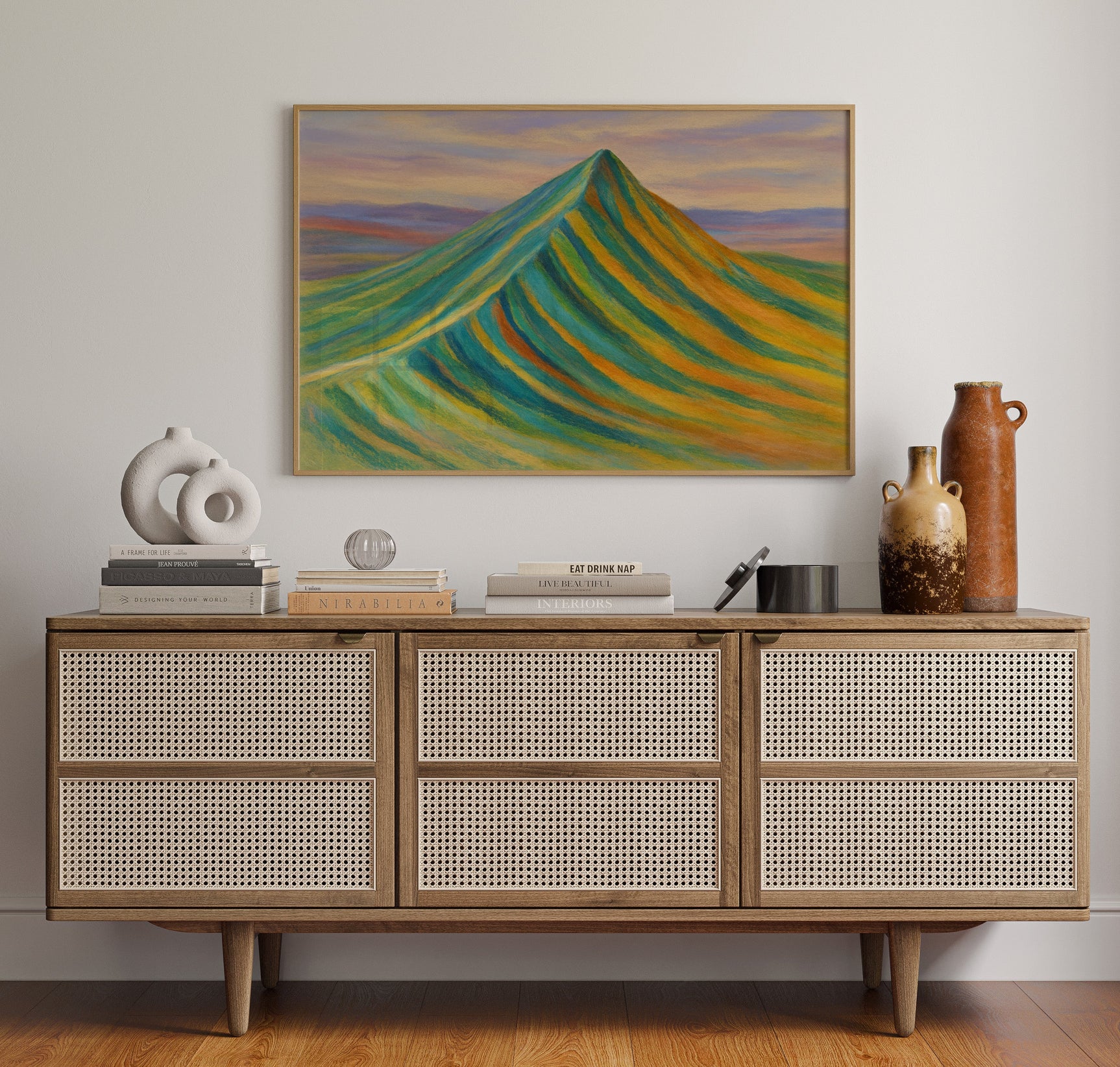 Aurora Ridge – Abstract Rainbow Mountain Landscape