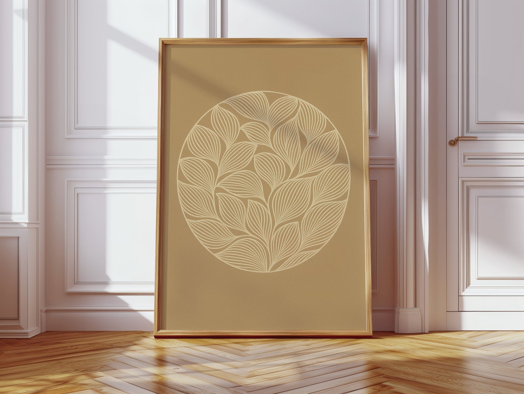 Elegant Leaf Mandala Art Print