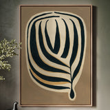 Earthy Elegance - Minimalist Leaf Canvas Art