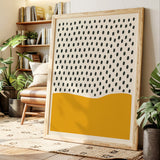 Modern Abstract Art Print - Minimalist Dots and Waves