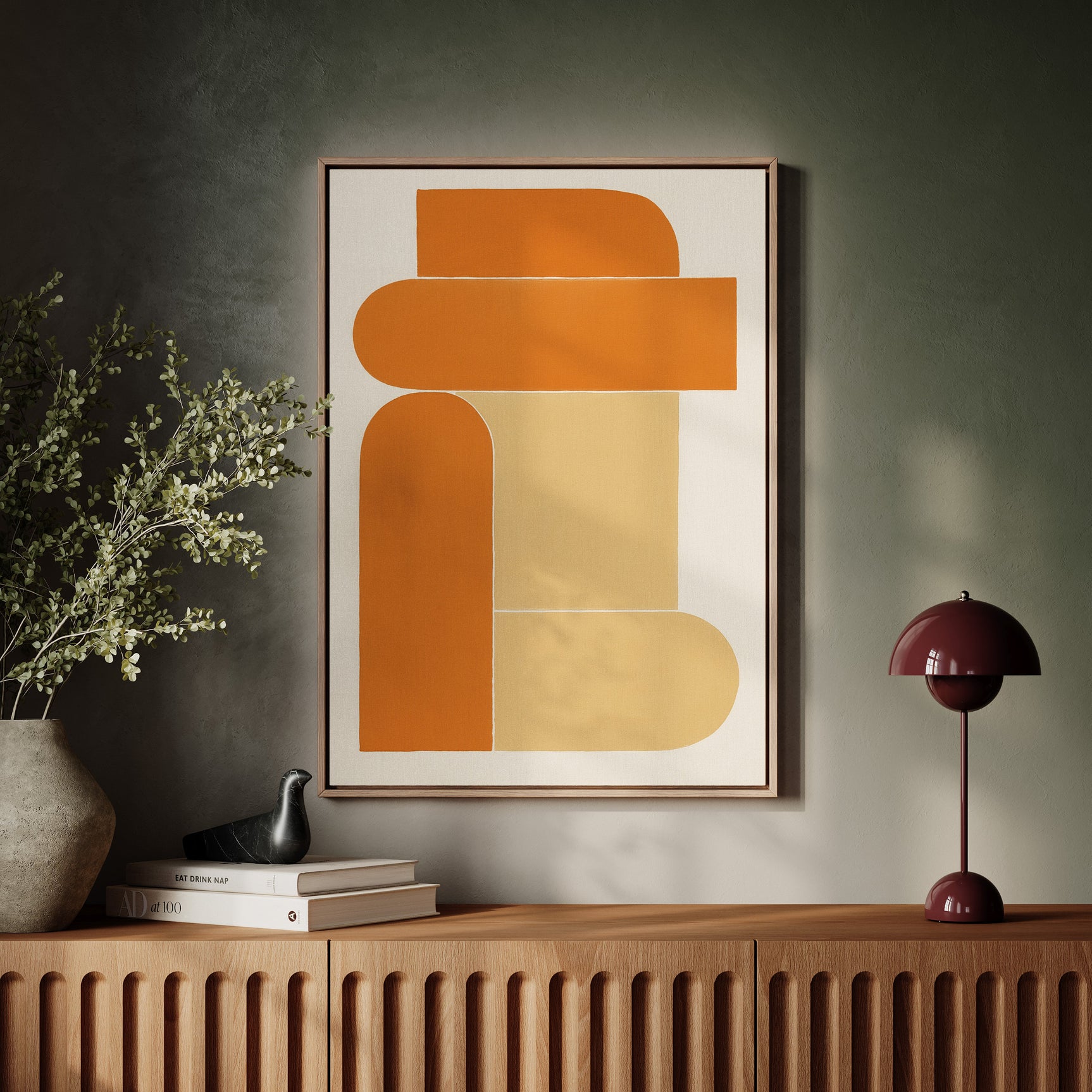 Terracotta Stack – Modern Geometric Abstract Print