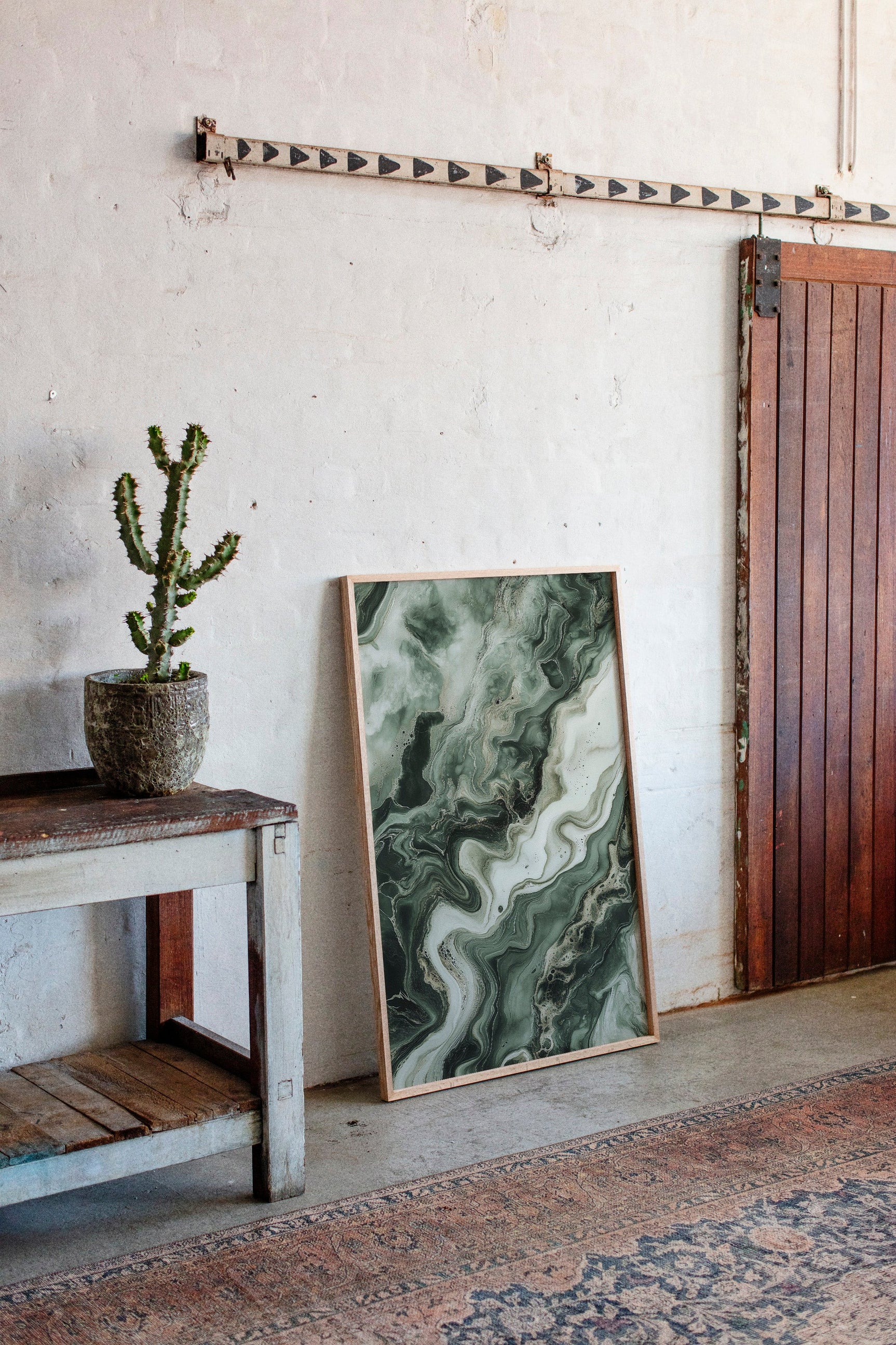 "Emerald Dreams" - Abstract Green Marble Art Print