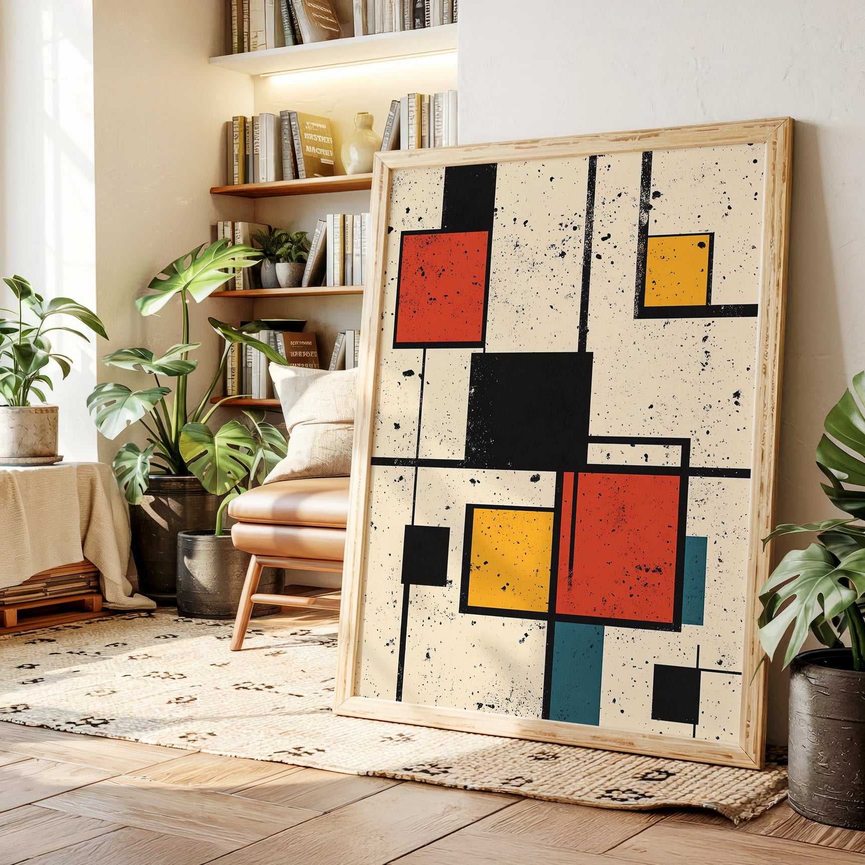 Primary Pulse – Geometric Modernist Splatter Art