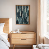 Midnight Panels – Abstract Vertical Woodgrain Art Print