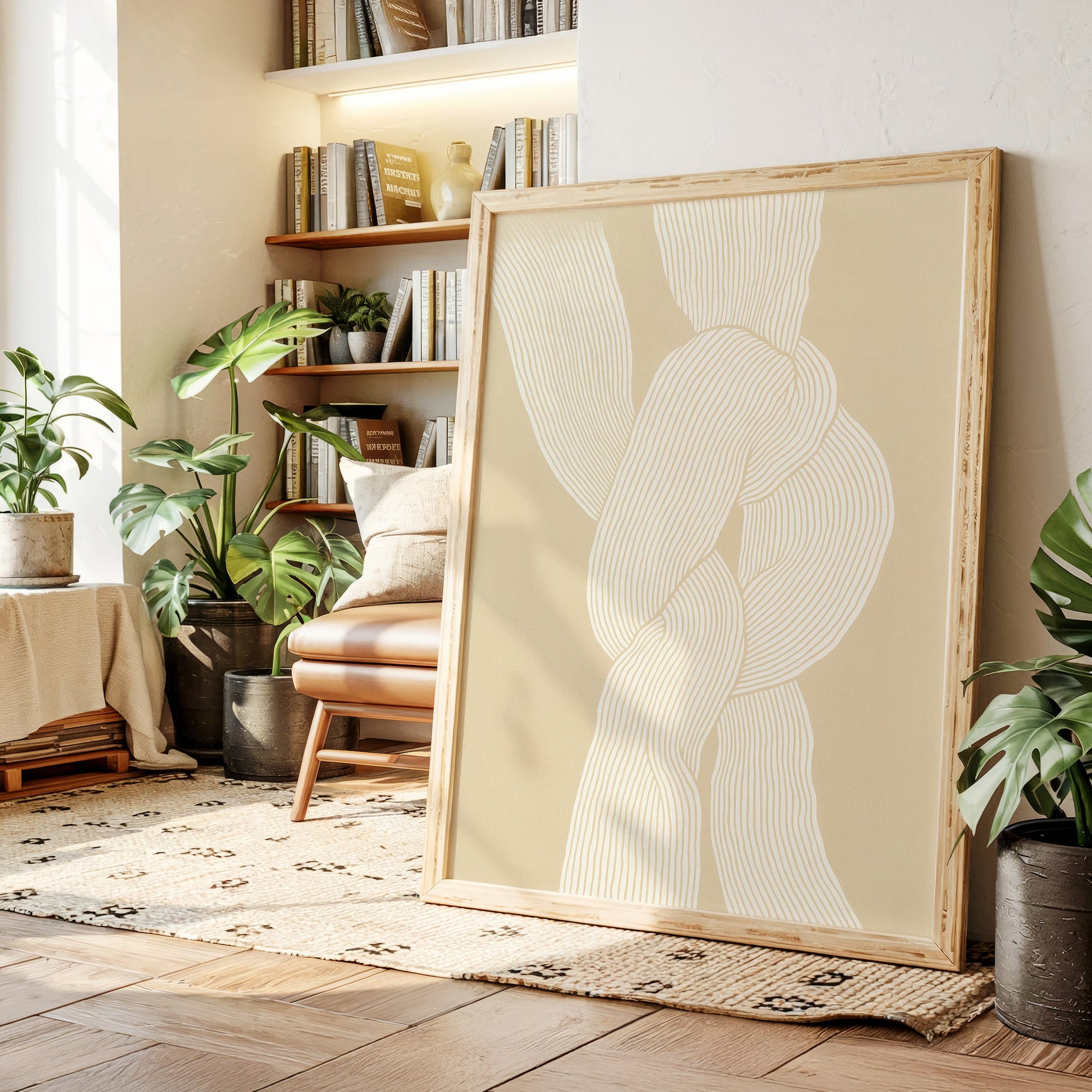 Bound Form – Minimalist Textured Knot Art Print