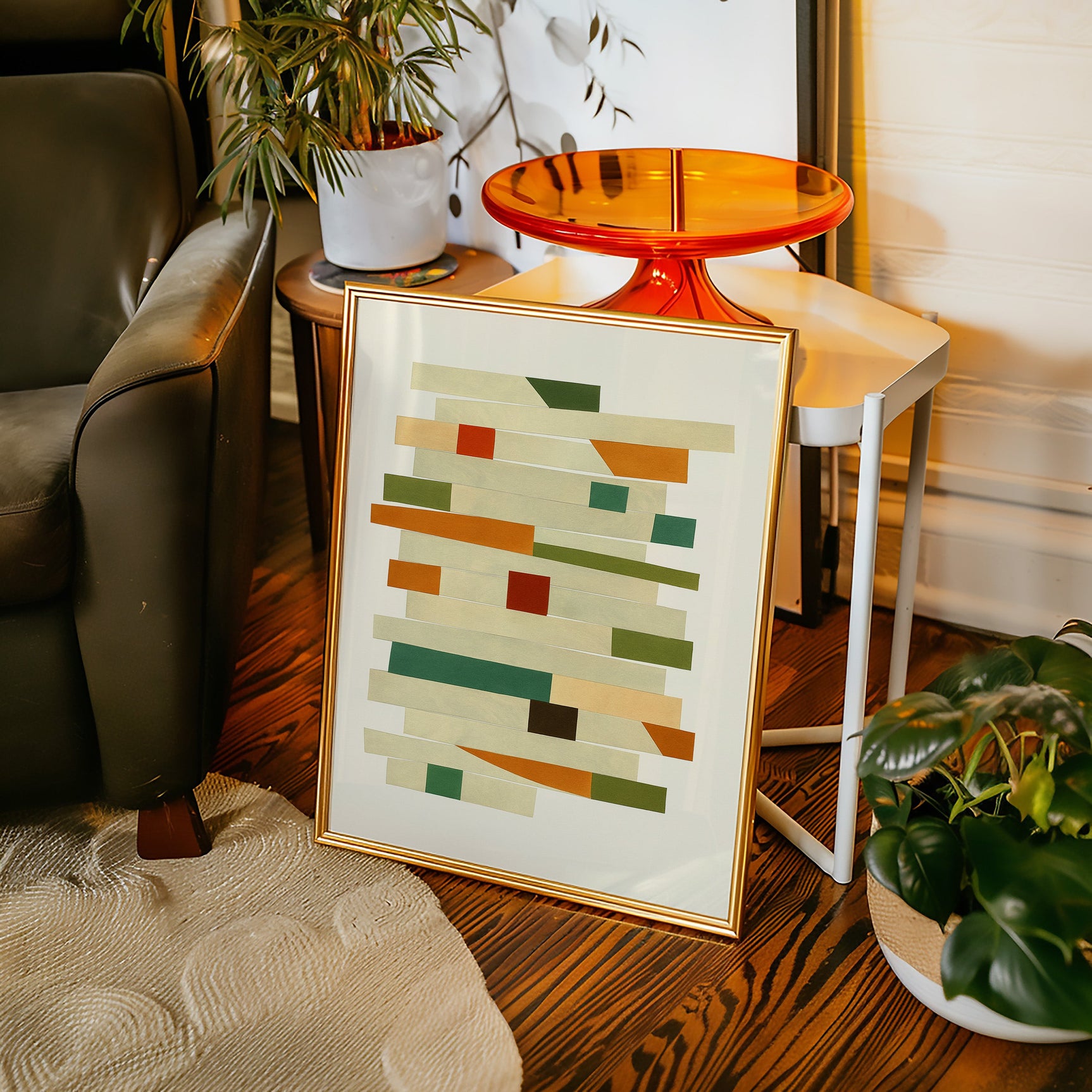 “Stacked Harmony” – Mid-Century Modern Geometric Art Print