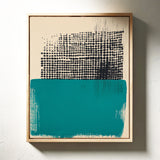 Modern Abstract Art Print in Teal and Black
