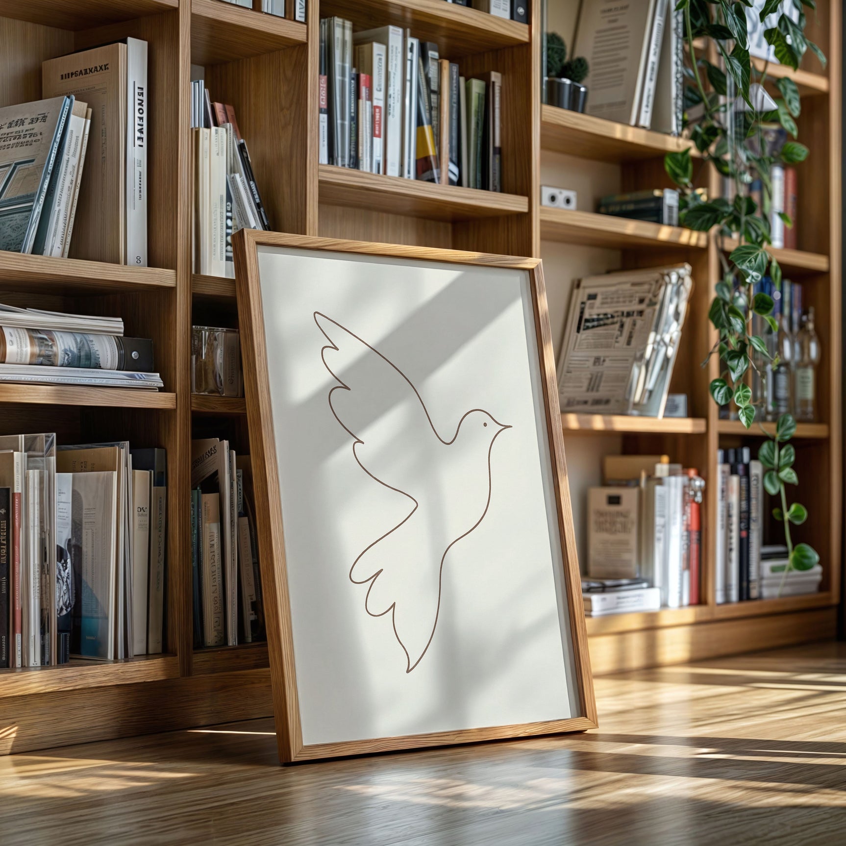 Minimalist Dove Line Art Print