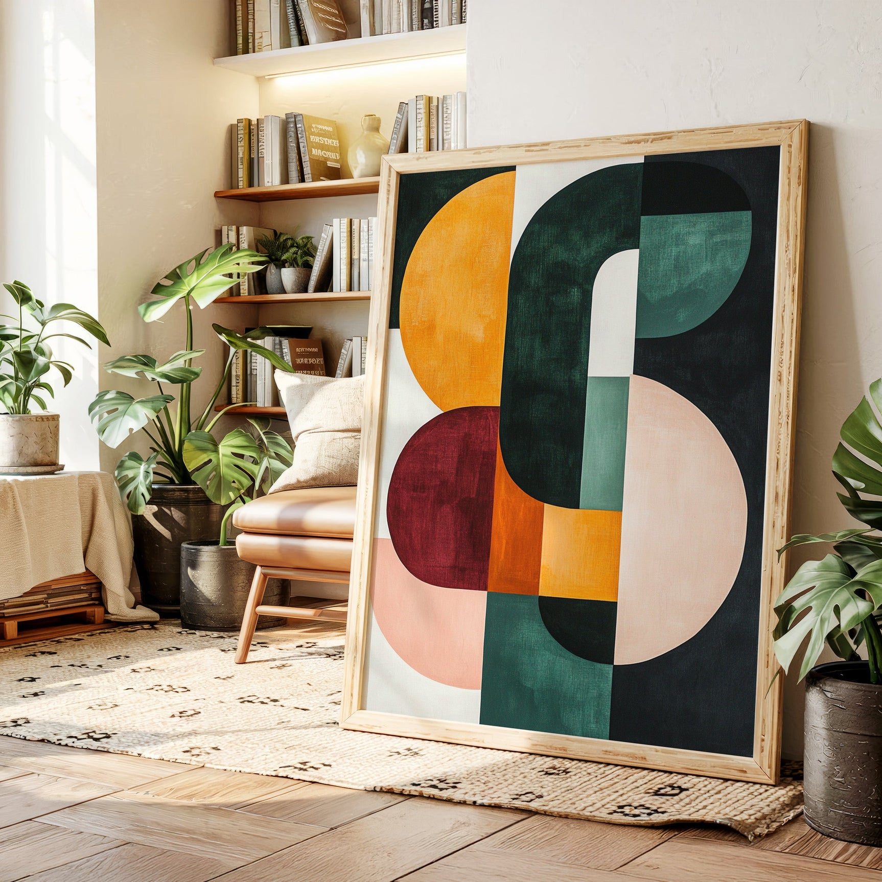 “Modern Balance” – Bold Mid-Century Abstract Geometric Print