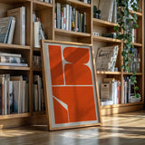 Vibrant Geometric Abstract Art Print in Bold Orange