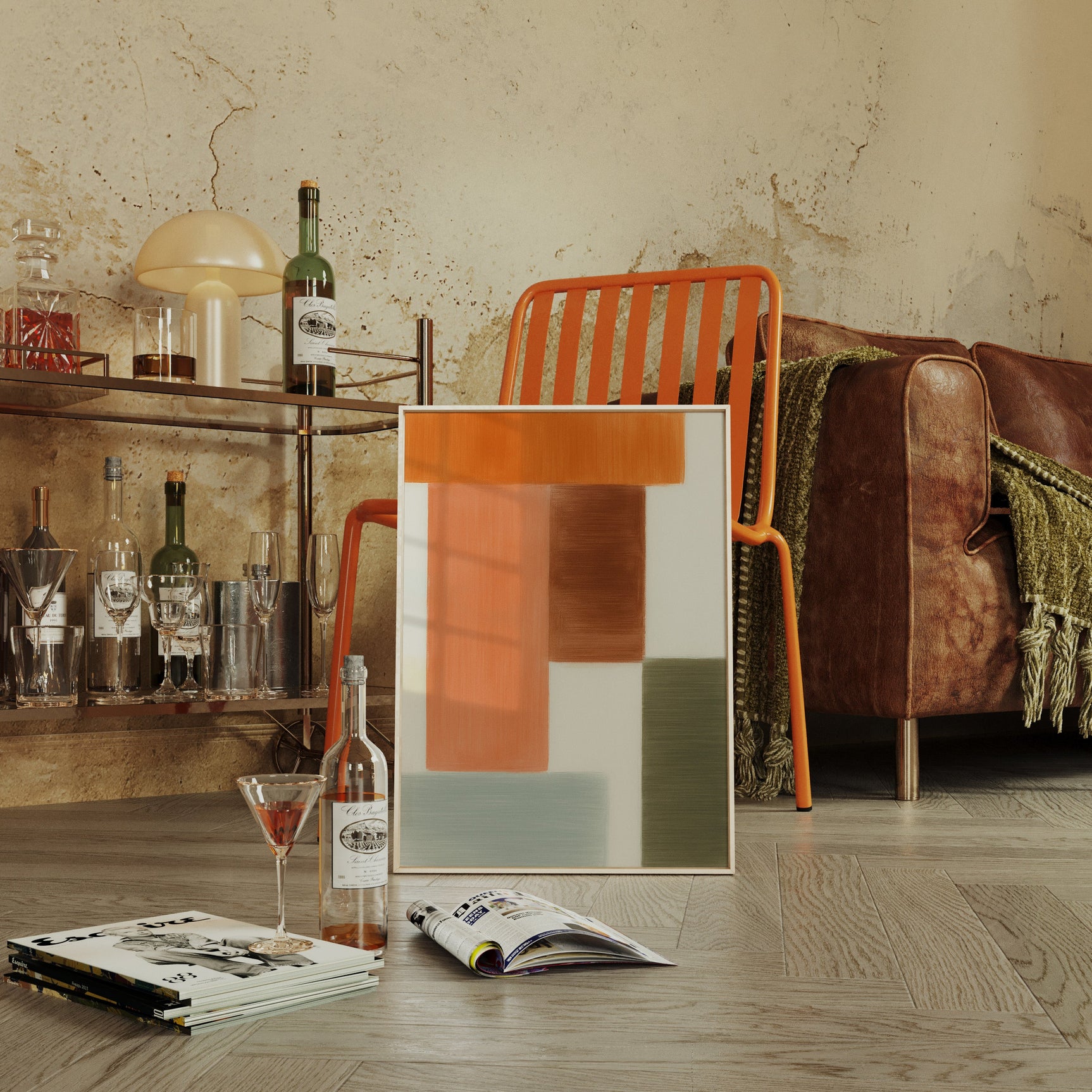 Earthy Harmony - Abstract Geometric Canvas Art