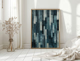 Midnight Panels – Abstract Vertical Woodgrain Art Print