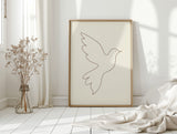 Minimalist Dove Line Art Print