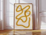 Golden Drift – Minimal Abstract Line Art Print