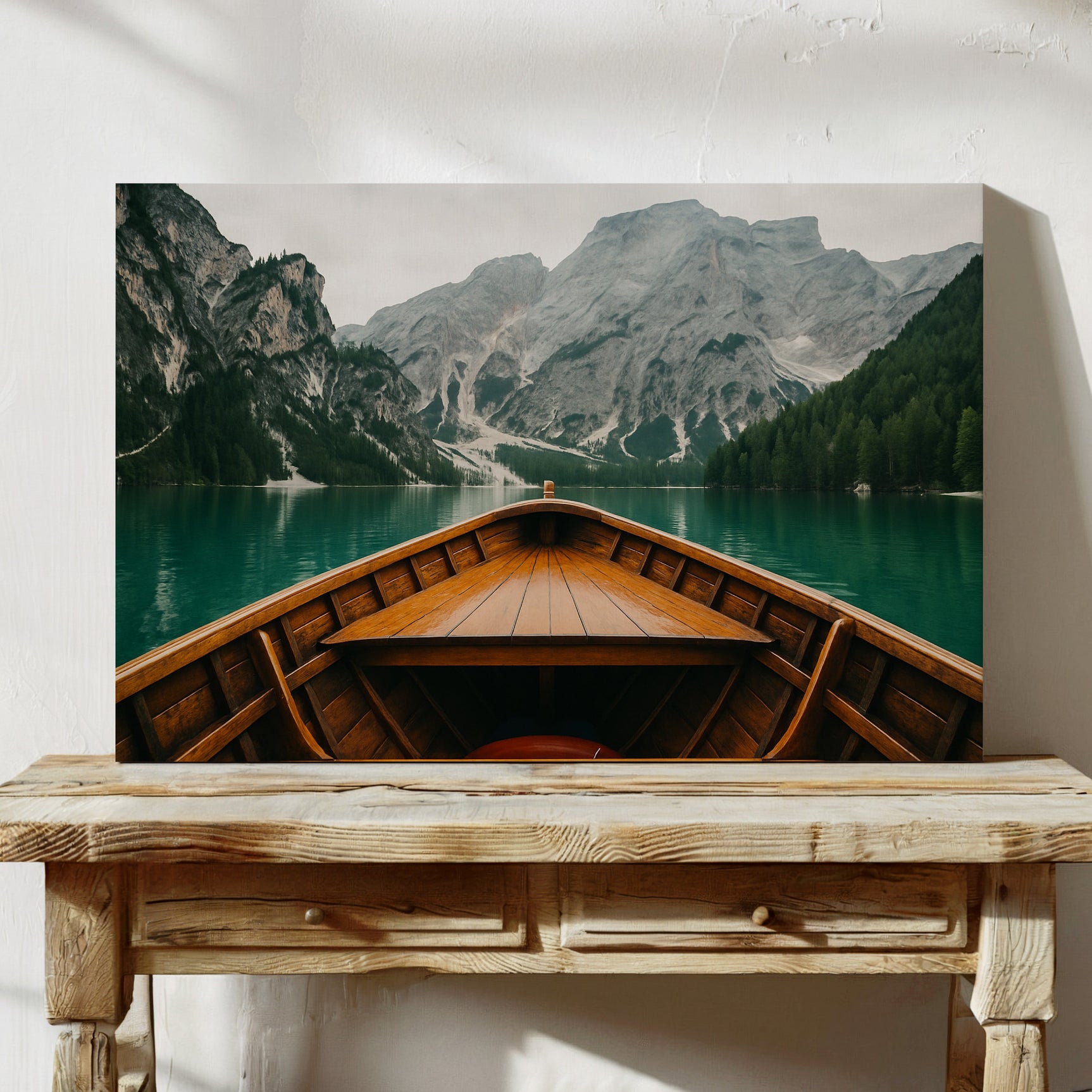 Rustic Mountain Lake Adventure Art Print
