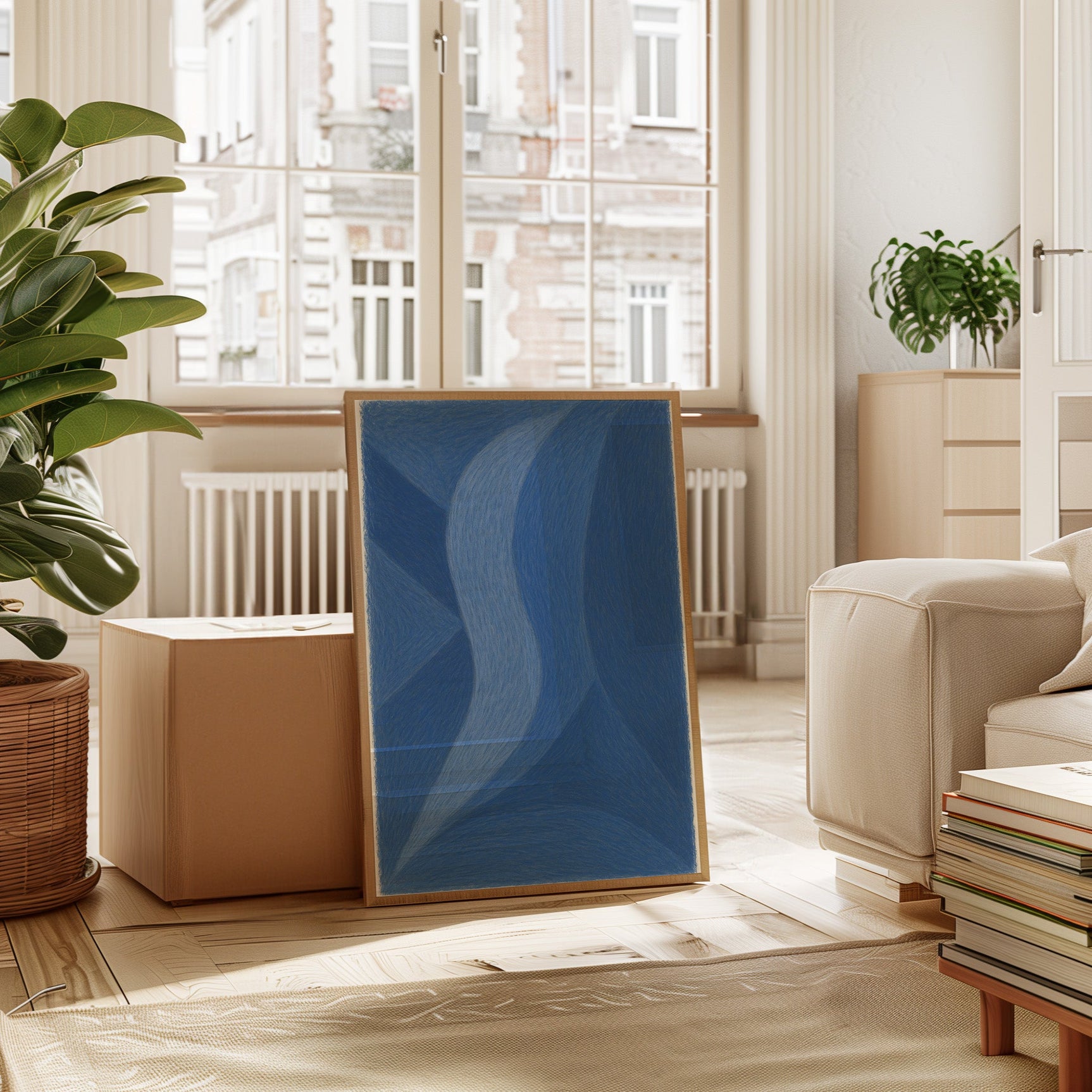 Serene Blue Abstract Art Print