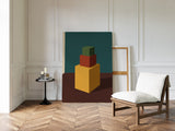 Minimalist Geometric Art Print - Bold Colorful Cubes